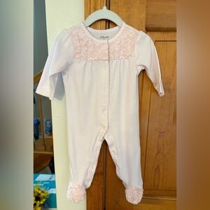 Little Me Light Pink Floral Baby Footie